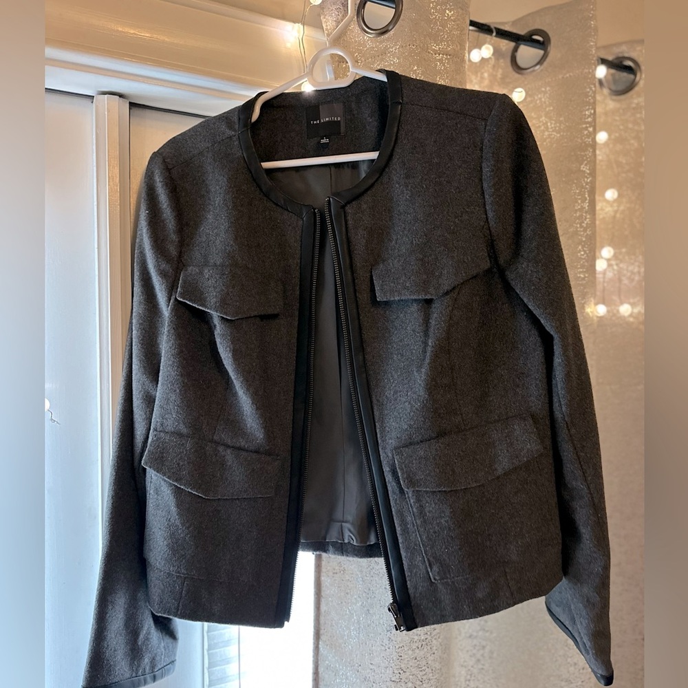 The Limited Leather Piped Jacket